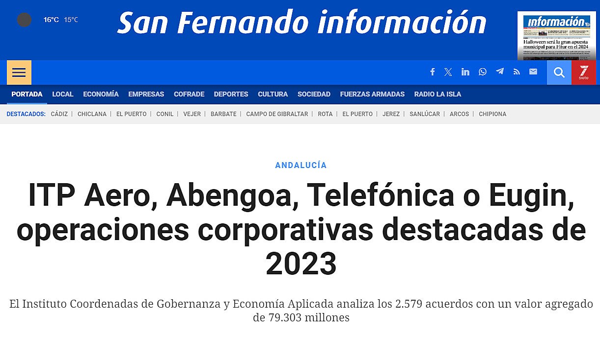 ITP Aero, Abengoa, Telefnica o Eugin, operaciones corporativas destacadas de 2023